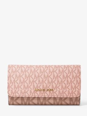 Michael Kors Blush Pink MK Logo Trifold Wallet